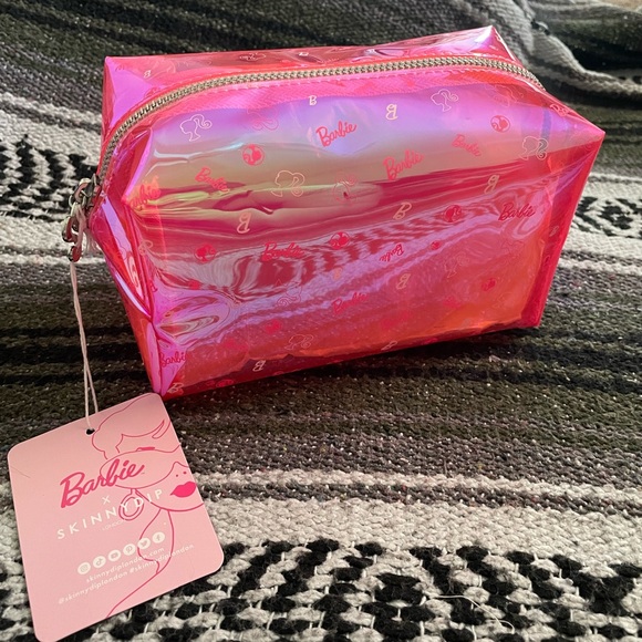 Barbie Handbags - Skinnydip London x Barbie Logo Hot Pink Iridescent Cosmetic Bag-Limited Edition